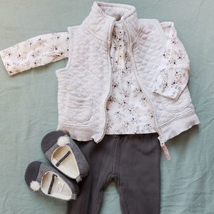 Carter's 6 month girl gray outfit and shoes